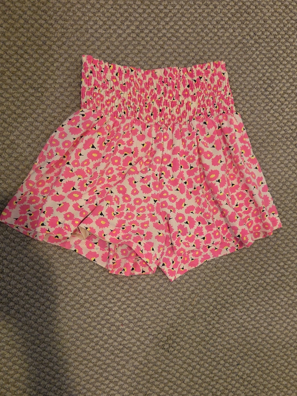 TCEC Pink Floral Smocked-Waist Skort Sz MED